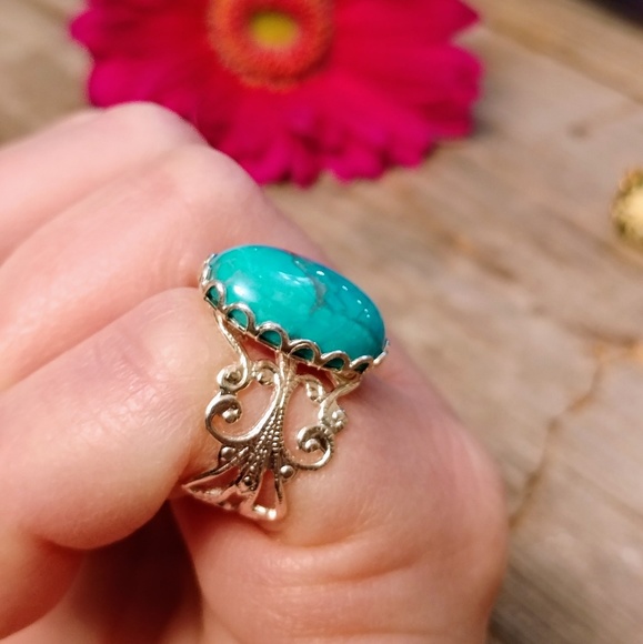 🚫not for sale🚫♦Filigree & Howlite Ring♦ - Picture 6 of 7